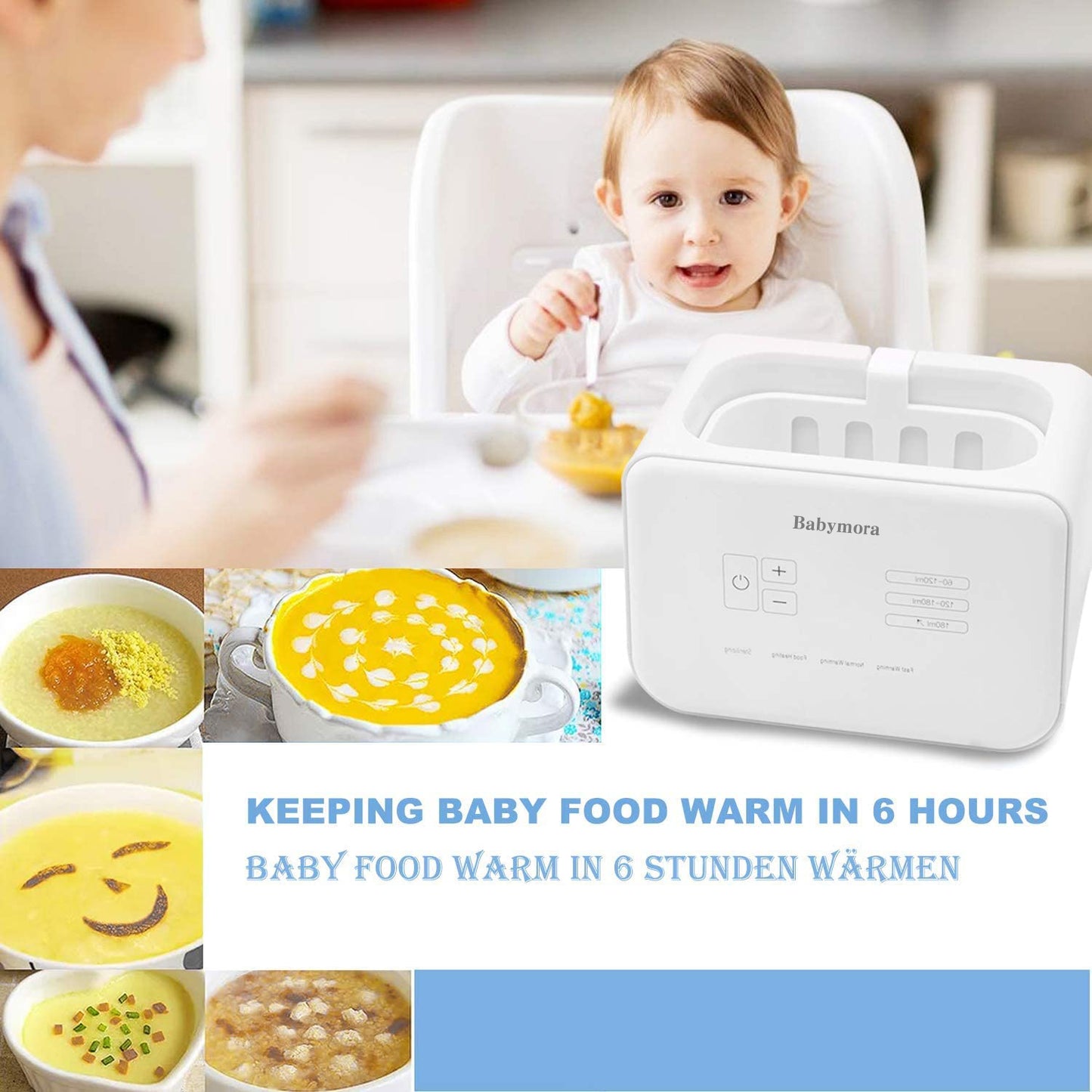 BABYMORA Bottle Warmer 8-in-1 Fast Baby Food Heater&BPA-Free Warmer